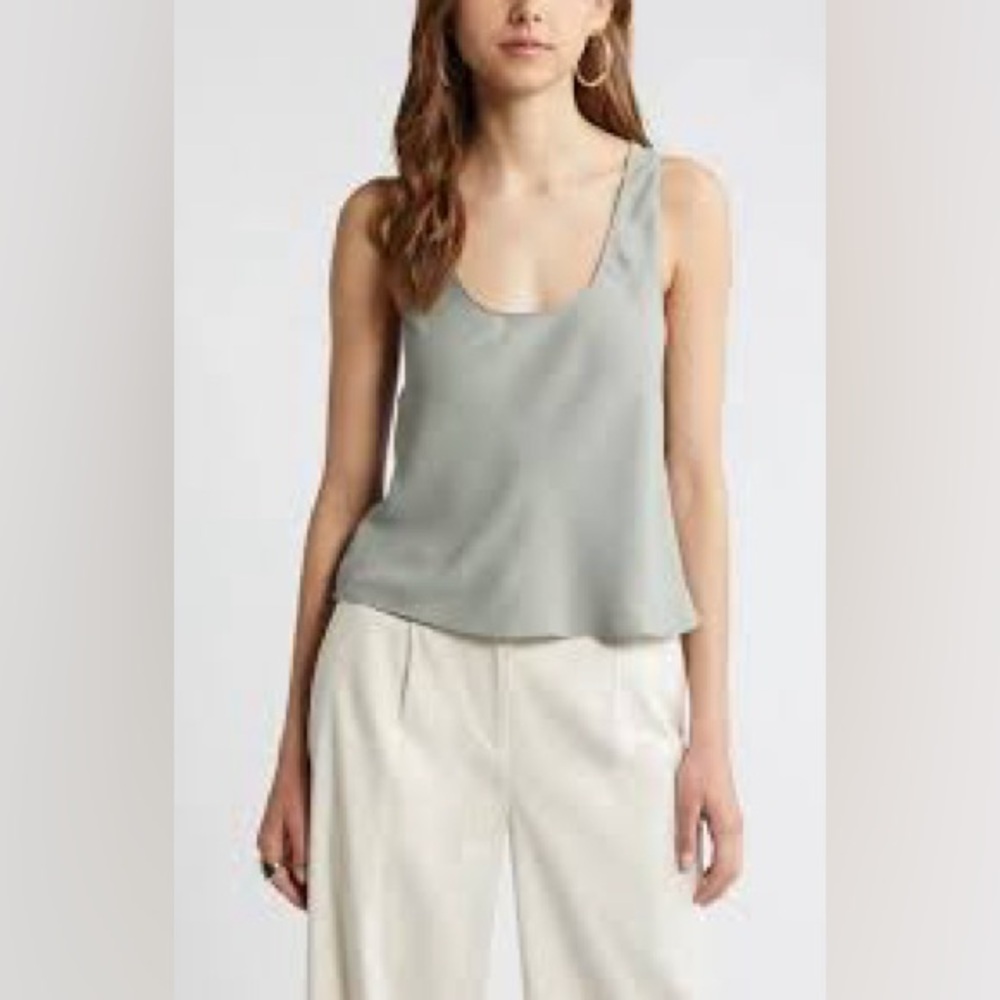 Asymmetrical Green Sleeveless Camisole Top Women's Size Large